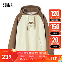 森马（Semir）卫衣男经典宽松型潮流校园风连帽上衣 咖色调00355 180/96A/XL