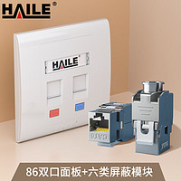 海乐（Haile）六类通信网络屏蔽双口套装HT-F2C6