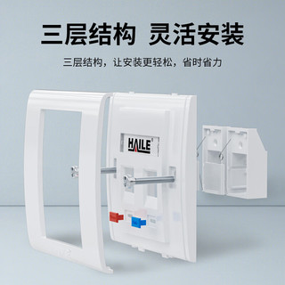 海乐（Haile）六类通信网络屏蔽双口套装HT-F2C6