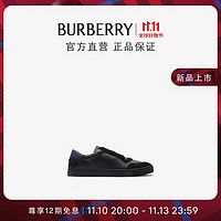 BURBERRY 博柏利 男鞋 皮革拼格纹棉质运动鞋80753751