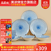 美浓烧（Mino Yaki）日本碗盘套装家用釉下彩餐具精美实用陶瓷餐具套装 12件套