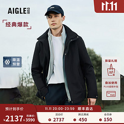 AIGLE 艾高 秋冬MTD防风防雨保暖户外休闲保暖棉服男士外套 海军蓝 AX672 L(180/96A)