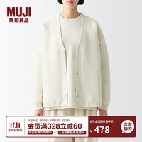 無印良品 MUJI（無印良品 ）Labo 男女通用 可水洗 V领开衫 针织毛衣外套秋冬款 黑色