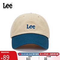 Lee韩国设计简约潮流休闲刺绣LOGO男女同款棒球帽LUA00648多色 浅卡其 S