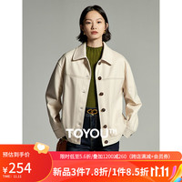 初语软奶风杏色工装复古夹棉外套棉服女加厚毛呢棉衣 卡其杏 S