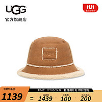 UGG女士休闲舒适帽子简约盆帽时尚渔夫帽 22601 CHE | 栗色 L/XL