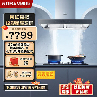 ROBAM 老板 抽油机65D1+37B5X家用22立方抽油烟机双灶燃气灶厨房烟灶组合