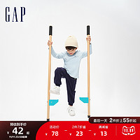 Gap 盖璞 男幼童冬季2023LOGO宽松长袖T恤836899儿童装休闲保暖上衣