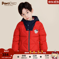 PawinPaw小熊童装春季男童连帽羽绒服外套 Red红色/20 130