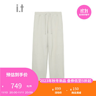 5CM it /FIVECM男装宽松直筒卫裤舒适休闲运动裤6711W IVX/白色 XL
