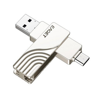 EAGET 忆捷 CF30 USB 3.0 U盘 珍珠镍 256GB Type-C/USB-A双口