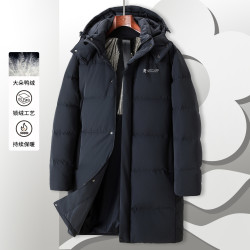 montagut梦特娇中长款羽绒服男式冬季新款休闲连帽外套男