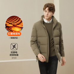 seven柒牌羽绒服男2023冬季新款时尚休闲白鹅绒立领保暖厚外套