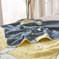 辰枫家纺 全棉毛巾被  格子灰 150