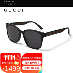 GUCCI 古驰 太阳镜男女墨镜开车黑色方框GG0417SK 001