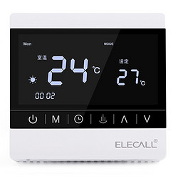 ELECALL 伊莱科 EK8903HD-W-16 温控器触摸地暖壁挂炉温度控制器可调温控开关面板电采暖白色16A不带外置线