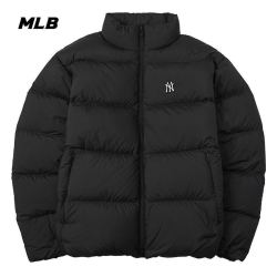 mlb美职棒mlb羽绒服男女胶印镂空logo立领休闲保暖外套3adjb0436