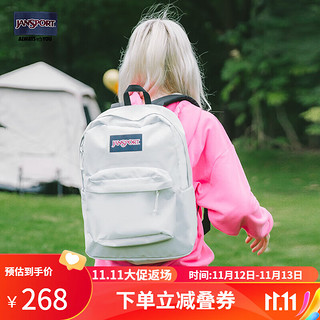 JANSPORT 杰斯伯 双肩包女24年男包运动休闲背包书包 4QUT88T 初雪/奶灰色-秋冬