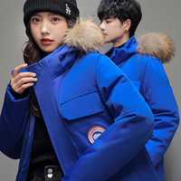 卡尼雪 hg羽绒服男短款加厚2023年冬季新款大毛领派克服情侣工装厚鹅外