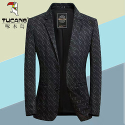 tucano 啄木鸟 啄木鳥春季新款上市中年男士百搭潮流字母修身西装单西