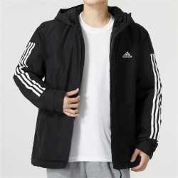 adidas阿迪达斯连帽夹克男装上衣休闲舒适保暖外套男式棉衣
