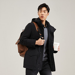 雅戈尔男外套_youngor 雅戈尔 秋冬季休闲立领连帽保暖男式羽绒服多少