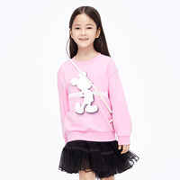 Little MO&CO. 米奇IP little moco童装装男女童纯棉长袖套头卫衣 霓虹粉色 110/52