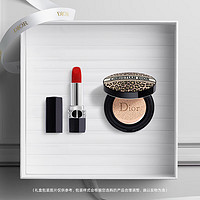 迪奥（Dior）MITZAH礼盒(丝绒999口红+豹纹气垫粉底1N)化妆品 女
