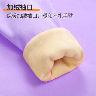                                                                                 真维斯女童加绒套装儿童秋冬卫衣卫裤两件套女孩时尚冬装中大童保暖 紫 J泡泡紫花+黑 J紫色小花X 150