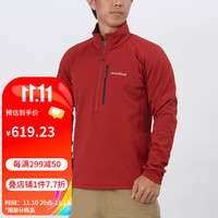 mont·bell 抓绒衣男款户外秋冬内里拉绒舒适保暖立领内搭上衣外套 1106735 RD红色 XL