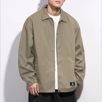 阿迪达斯 （adidas）外套男装 休闲运动服防风梭织训练上衣夹克男 GR4083/立领梭织/卡其色 L