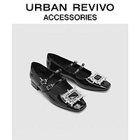 URBAN REVIVO女士复古时髦玛丽珍钻扣单鞋UAWS30049 黑色 36