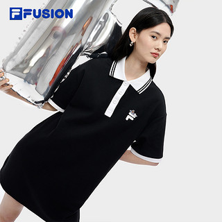 FILA 斐乐 FUSION斐乐 潮牌女子连衣裙2023夏时尚宽松简约POLO裙子