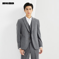 利郎西服三件套男戗驳领西服套装2024春季新郎结婚西装 浅灰(23CXF051SA) 185