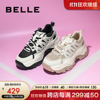 BeLLE 百丽 百搭时尚老爹鞋女透气网面休闲鞋Z9D1DCM3 黑色 39