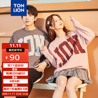 唐狮 TONLION冬毛衣日系学院风休闲宽松圆领毛线衫装 女款/藕粉 XL