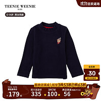 Teenie Weenie Kids小熊童装男女童宝宝半高领德绒T恤 藏青色 110cm