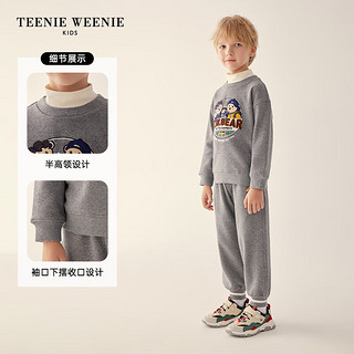 Teenie Weenie Kids小熊童装男童银狐绒领套头卫衣 煤灰色 150cm