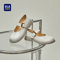 HLA 海澜之家 女鞋透气小皮鞋百搭单鞋休闲玛丽珍鞋HDADXW1ACV028 米色39