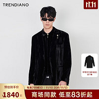 TRENDIANO经典系列雅致丝绒合体西装外套男 黑色090 L