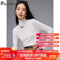 PALUOPO 帕罗 秋冬纯羊毛衫女士针织时尚高领 23296 白色 95/S