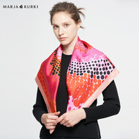 玛丽亚古琦 MARJA KURKI玛丽亚.古琦丝巾真丝女大方巾礼盒装 高档桑蚕丝围巾 秋天迷雾 红色