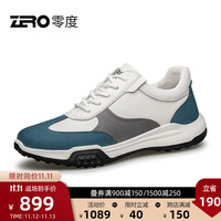 零度Zero休闲男鞋2023真皮柔软日常轻便耐磨户外旅游运动休闲鞋子 白浅蓝 38