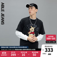ABLE JEANS 女士维尼熊联名宽松短袖TEE恤781138 黑色 XS