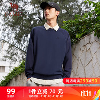 骆驼(CAMEL)圆领套头卫衣男百搭休闲上衣 CI72251L001A 宝蓝 XL