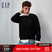 Gap 盖璞 LOGO圆领抓绒卫衣