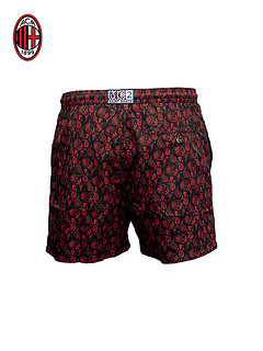 AC米兰×Saint Barth联名系列 红黑涂鸦沙滩泳裤夏季 短裤 红黑色 L
