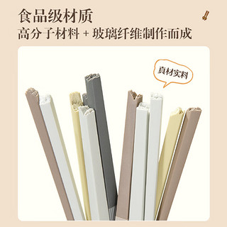 SUNCHA 双枪 筷子 家用分色合金筷 防霉抗菌耐高温 一人一筷 莫兰迪色系5双装