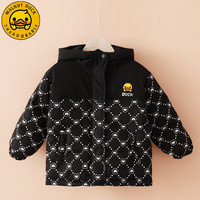WALNUT DUCK小黄鸭儿童冬季加厚连帽童装上衣保暖冬装羽绒服外套潮FK915 黑色 110(身高105-115cm)