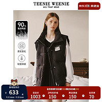 TEENIE WEENIE 小熊2023年新款羽绒服保暖厚款马甲背心女装宽松韩版 黑色 155/XS